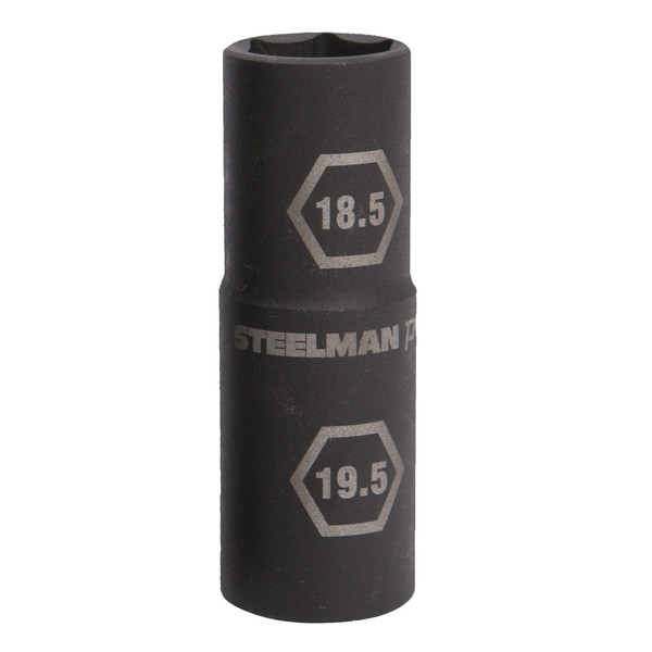 Steelman 1/2-Inch Drive 6-Point Thin Wall 18.5mm x 19.5mm Impact Flip Socket 97025